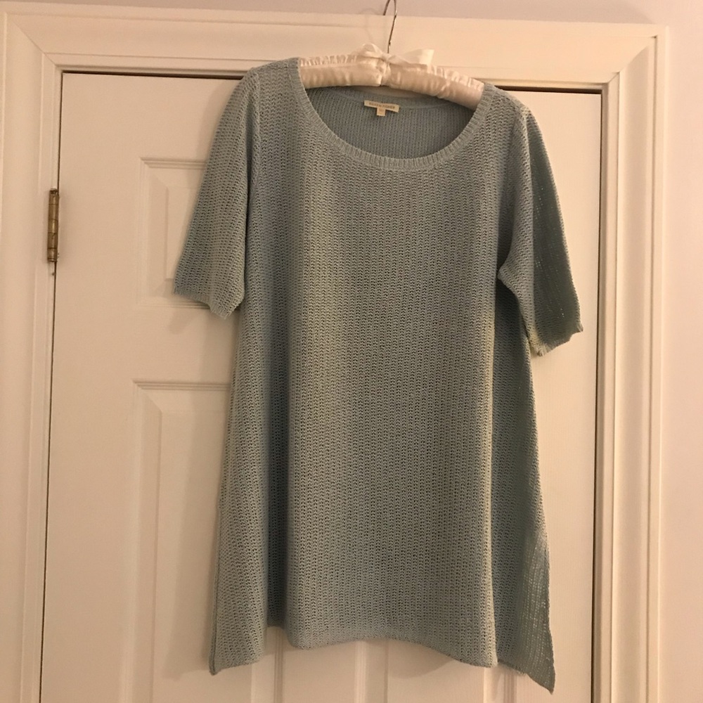 Eileen Fisher knit summer sweater. Short sleeve